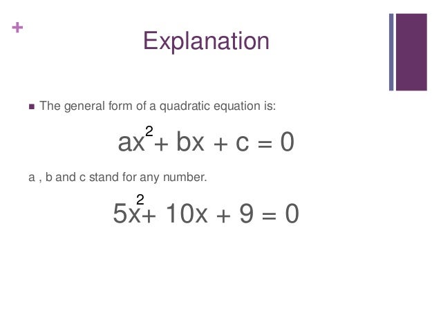 quadratic equation 2 copy form of a quadratic equation