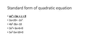 Quadratic equation | PPT