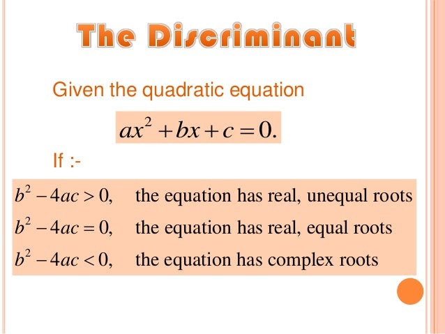 Quadratic equation