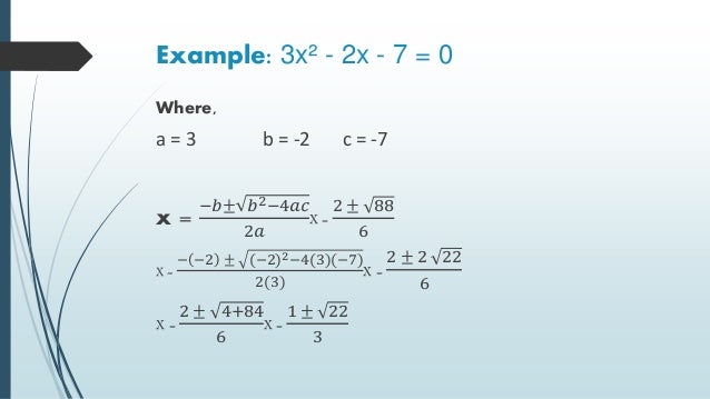 Quadratic Equations