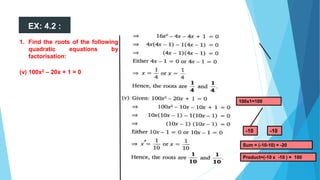 Quadratic equations class 10 | PPTX
