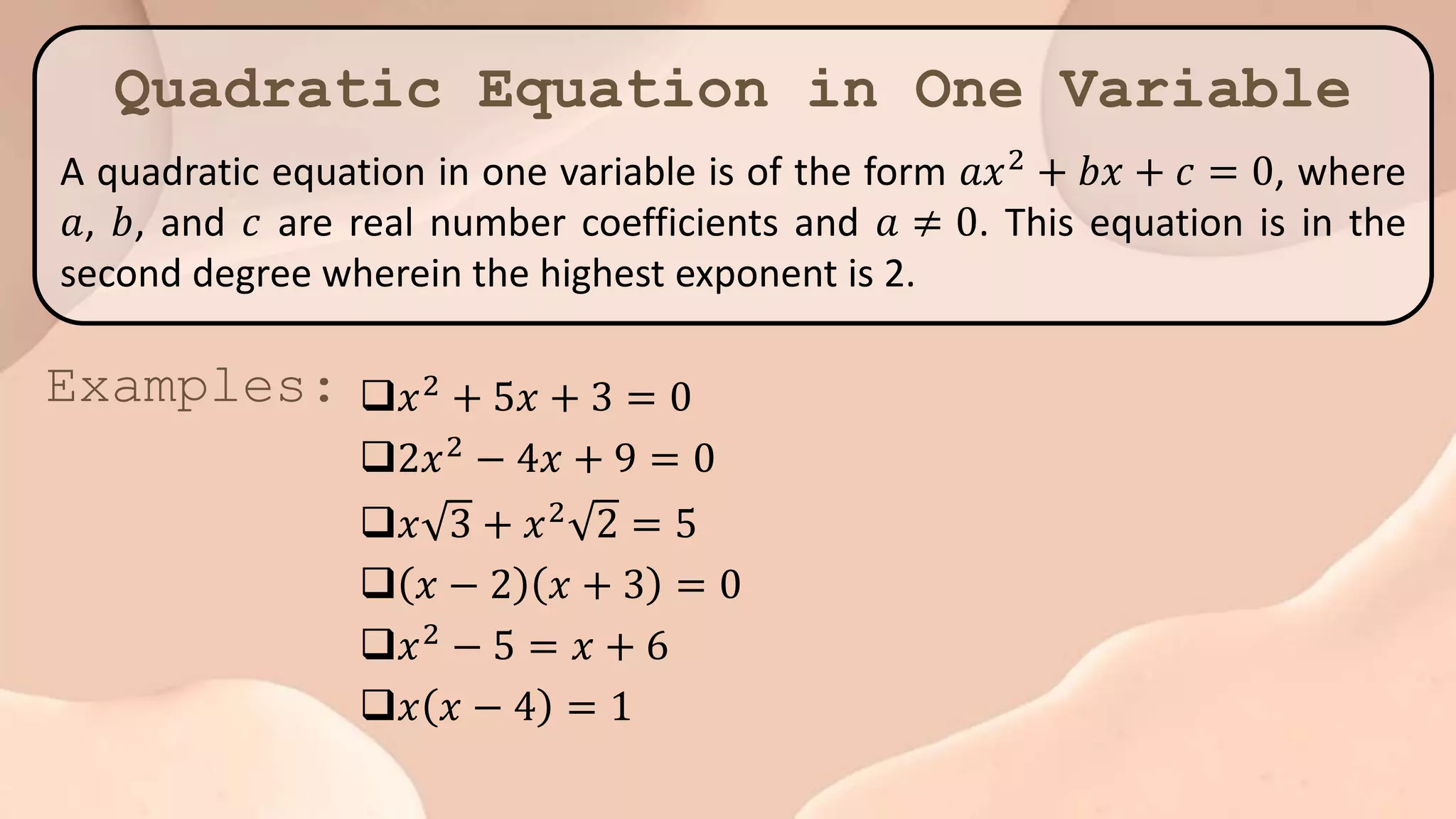 Quadratic Equations in One Variables.pptx