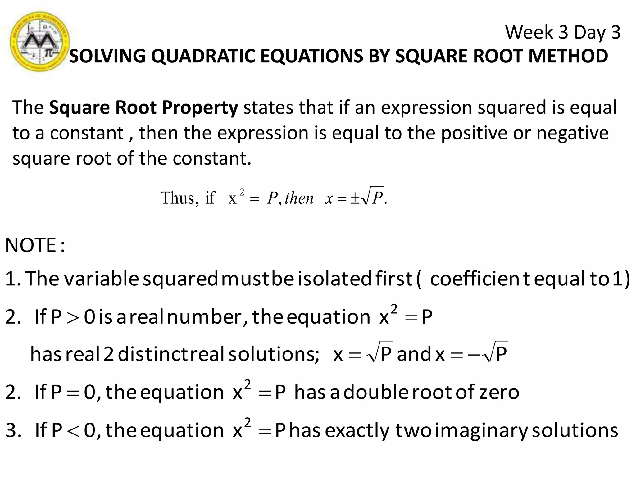 Week 3 Day 3DEFINITIONCOMPLEX NUMBER    A complex number is an expression of the form    where a and b are real numbers and                                   a is the real part and b is the imaginary part .EXAMPLE3406-70-7