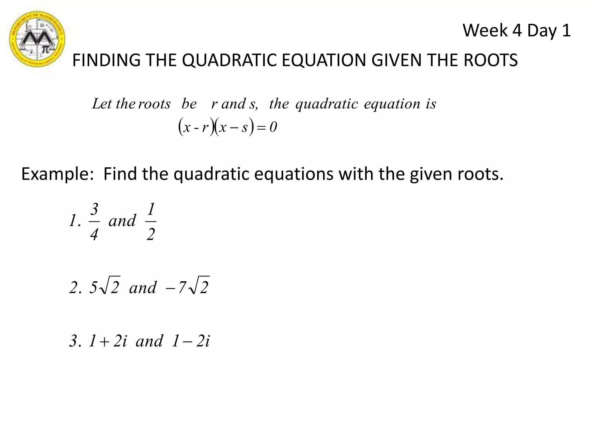 Week 4 Day 1CLASSWORK