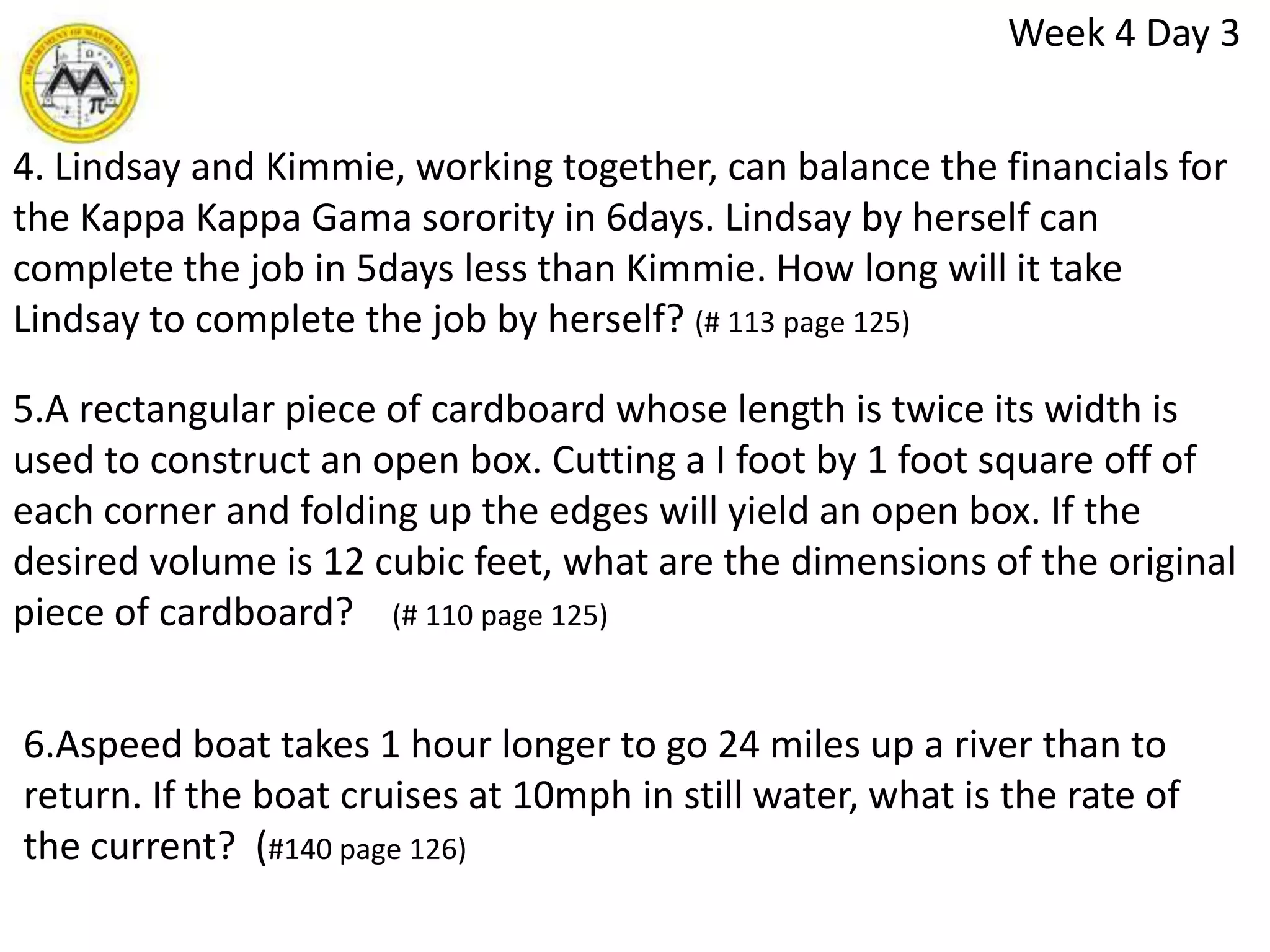 Week 4 Day 1CATCH THE MISTAKE