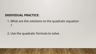 Quadratic formula2025 power point presentation | PPTX