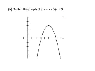 (b) Sketch the graph of y = -(x - 5)2 + 3  