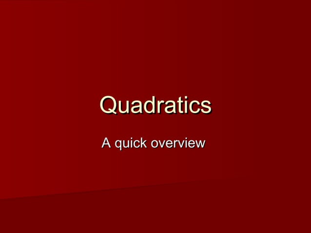 quadratics-ppt