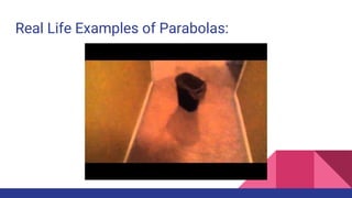 Real Life Examples of Parabolas:
 