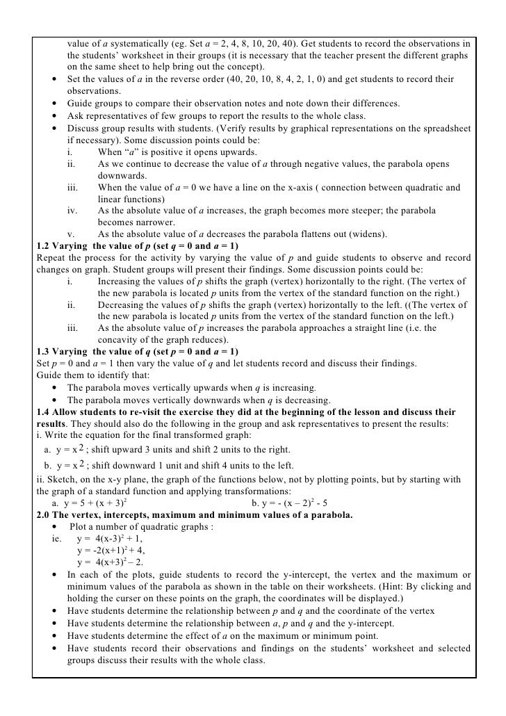 quadratics in vertex form standard form to vertex form worksheet