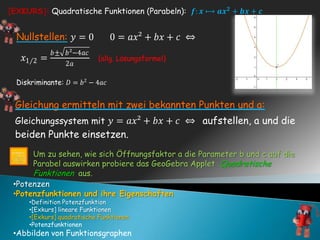 Potenzfunktionen und ihre Eigenschaften