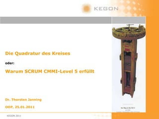 KEGON 2011 Die Quadratur des Kreises  oder:  Warum SCRUM CMMI-Level 5 erfüllt Dr. Thorsten Janning OOP, 25.01.2011 