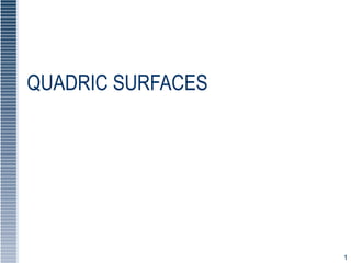 QUADRIC SURFACES
1
 