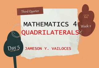 MATHEMATICS 4
QUADRILATERALS
JAMESON Y. VAILOCES
 