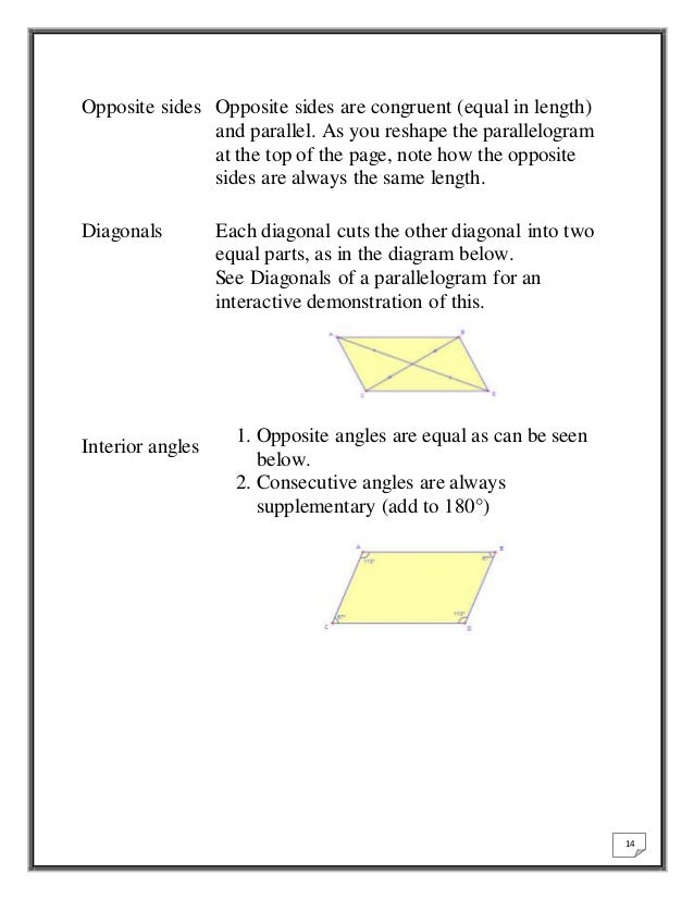 Which Quadrilaterals Always Have Consecutive Angles That Are Supplementary Quadrilaterals