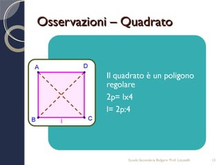 Osservazioni – Quadrato




               Scuola Secondaria Bolgare. Prof. Locatelli   15
 