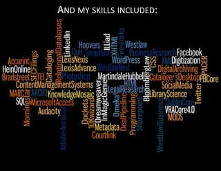 AND MY SKILLS INCLUDED:
 