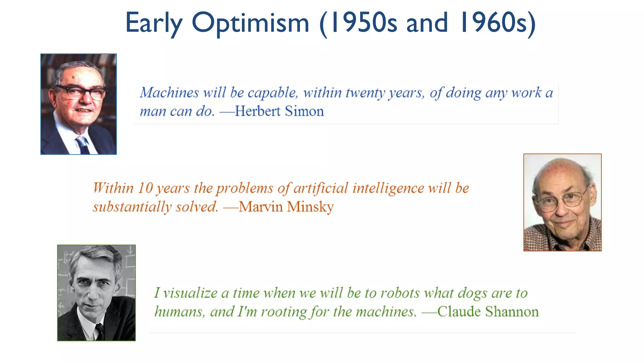 Early Optimism (1950s and 1960s)
 