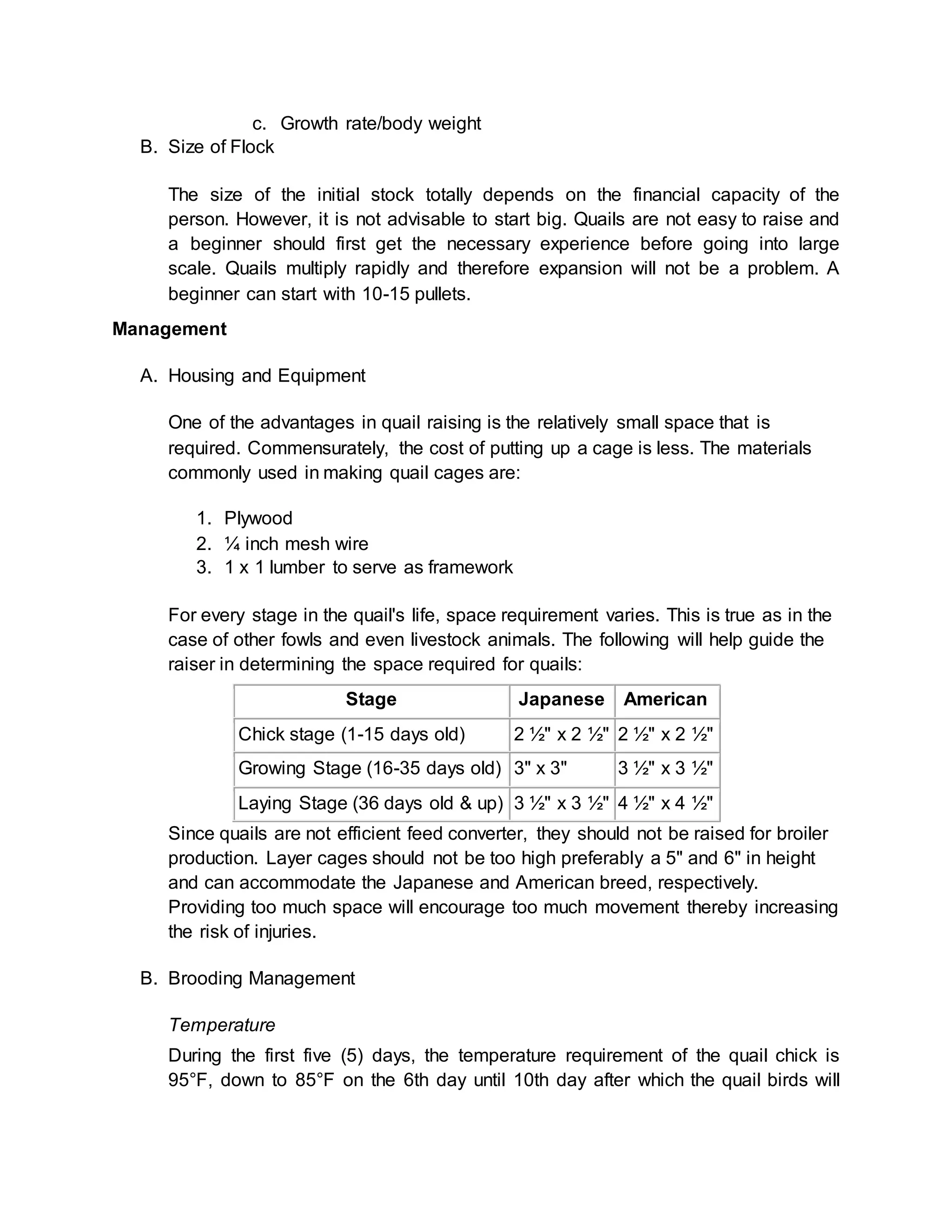 Quail Production and Management | PDF