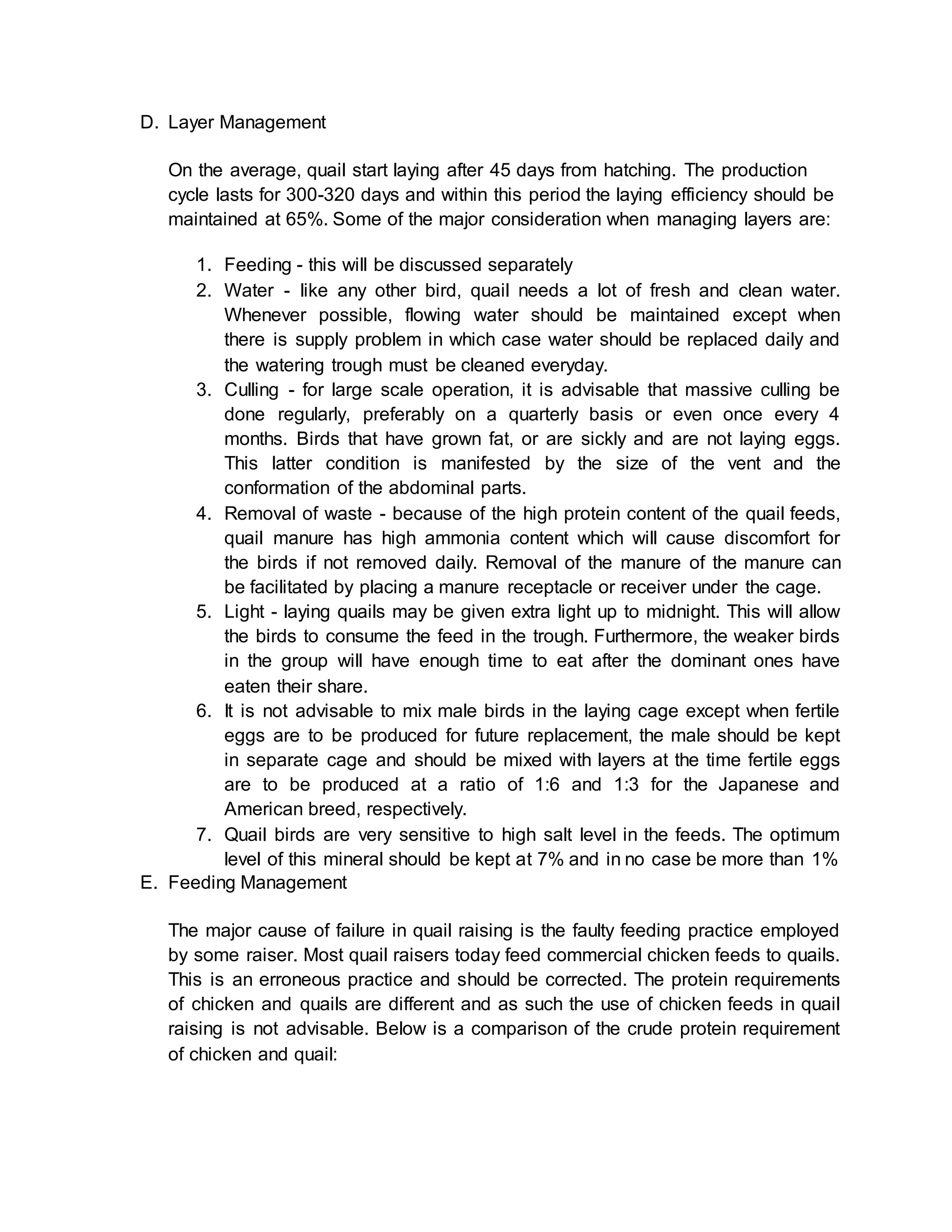 Quail Production and Management | PDF