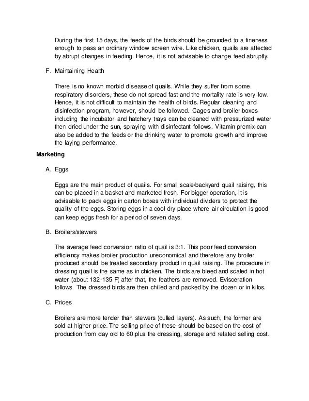 Quail Production and Management