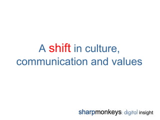 A shift in culture,
communication and values
 