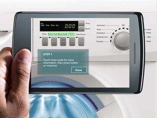 STEP 1

     Touch rinse cycle for more
     information, then press button
     on machine
                                Done




16
 
