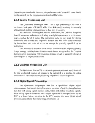Snapdragon Microprocessor Structure Qualcomm Snapdragon Processor | PDF