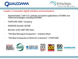 Qualcomm on EchoSign and Electronic Signatures Slide 10
