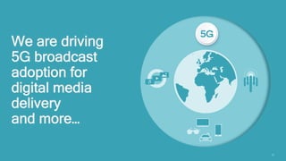 22
We are driving
5G broadcast
adoption for
digital media
delivery
and more…
 