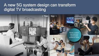 7
Richer content,
new devices,
and broader
audience reach
A new 5G system design can transform
digital TV broadcasting
 