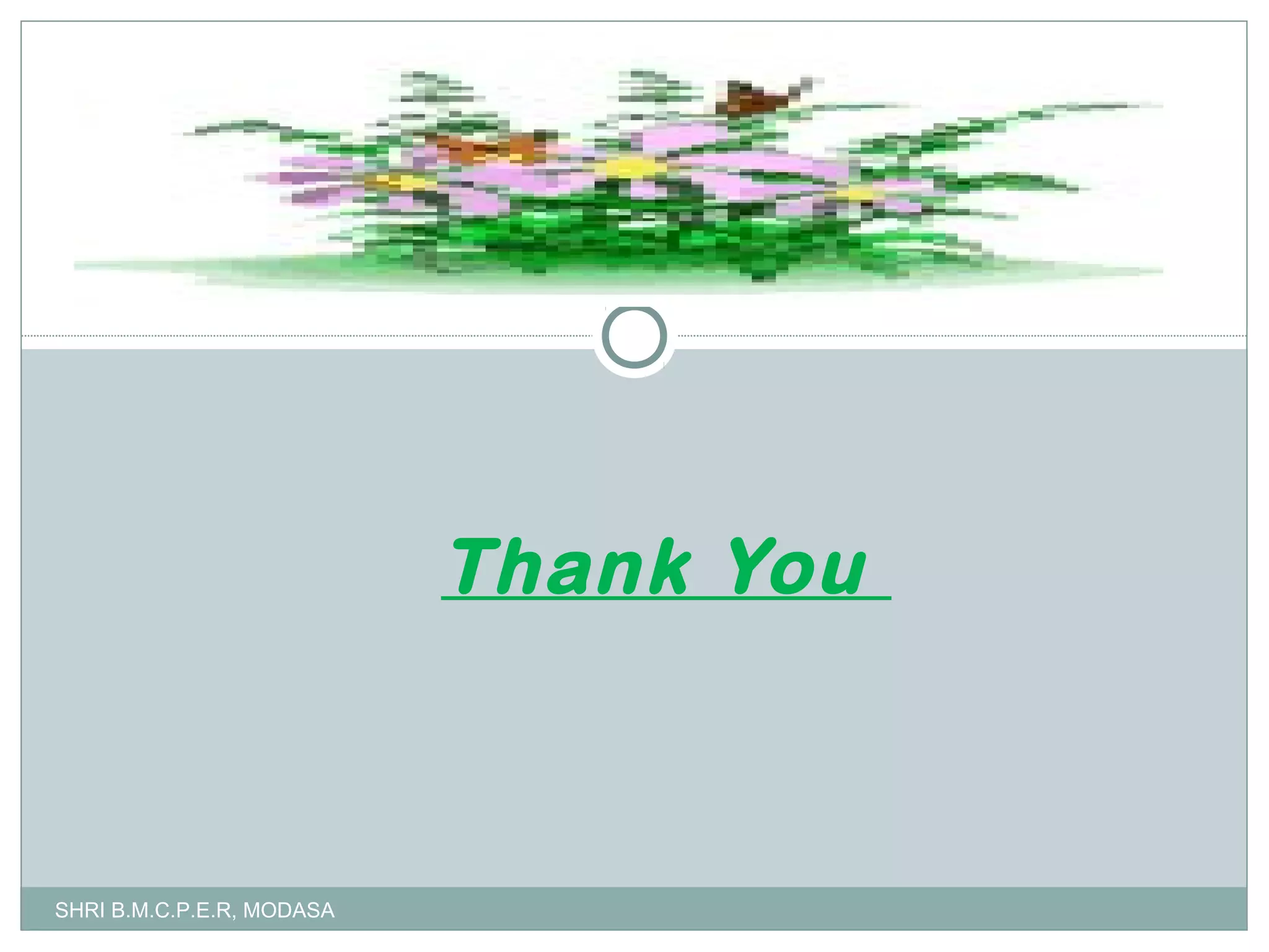 Thank You

SHRI B.M.C.P.E.R, MODASA

 