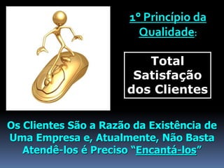 1° Princípio da
Qualidade:
Total
Satisfação
dos Clientes
Os Clientes São a Razão da Existência de
Uma Empresa e, Atualment...