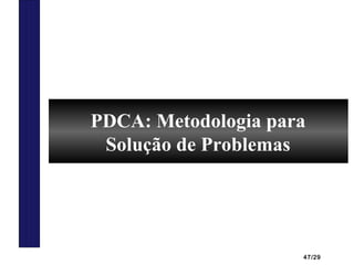 47/29
PDCA: Metodologia para
Solução de Problemas
 