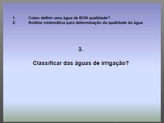 Qualidade da água para irrigação