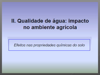 Qualidade da água para irrigação