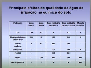 Qualidade da água para irrigação