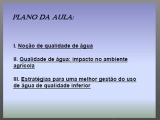 Qualidade da água para irrigação