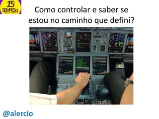 Como controlar e saber se
estou no caminho que defini?

 