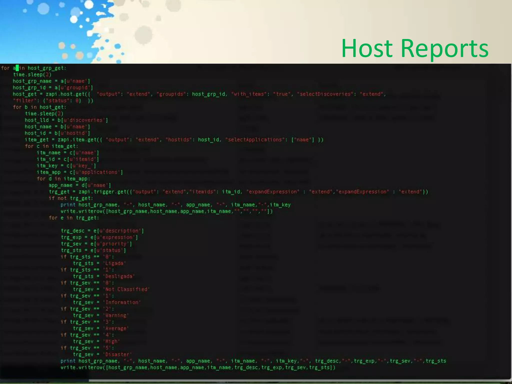 Host Reports
 