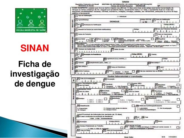 Fichas do sinan Fichas do sinan