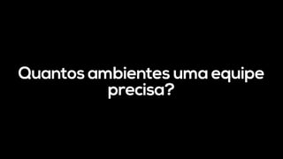Quantos ambientes uma equipe
precisa?
 