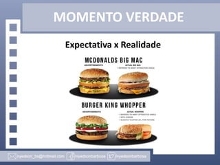 MOMENTO VERDADE
Expectativa x Realidade

 