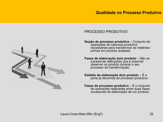 Qualidade no Processo Produtivo



               PROCESSO PRODUTIVO

               Noção de processo produtivo – Conjunt...