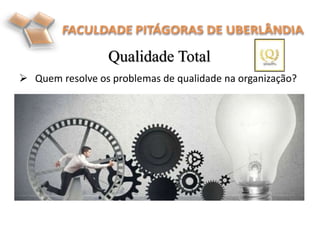  Quem resolve os problemas de qualidade na organização?
Qualidade Total
 
