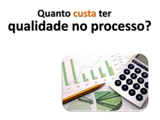 Quanto custa ter
qualidade no processo?
 