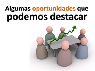 Algumas oportunidades que
podemos destacar
 