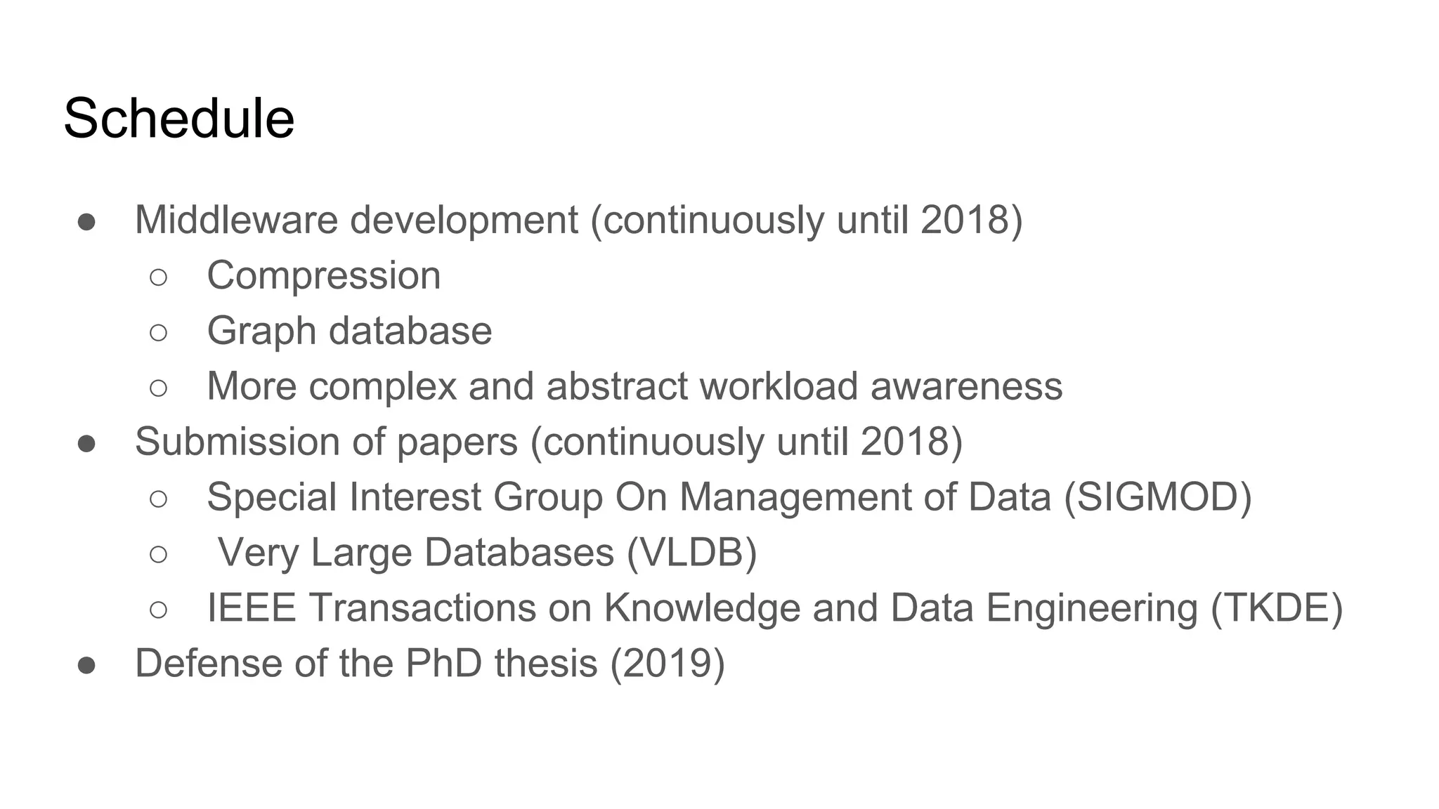 Evaluation: Future Work ● Compression of triples during the storage ● Update and delete operations ● Other NoSQL types (e.g., graph) ● Better datasets 
