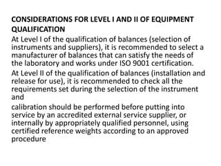 Equipment Qualification for Analytical Laboratory Instruments