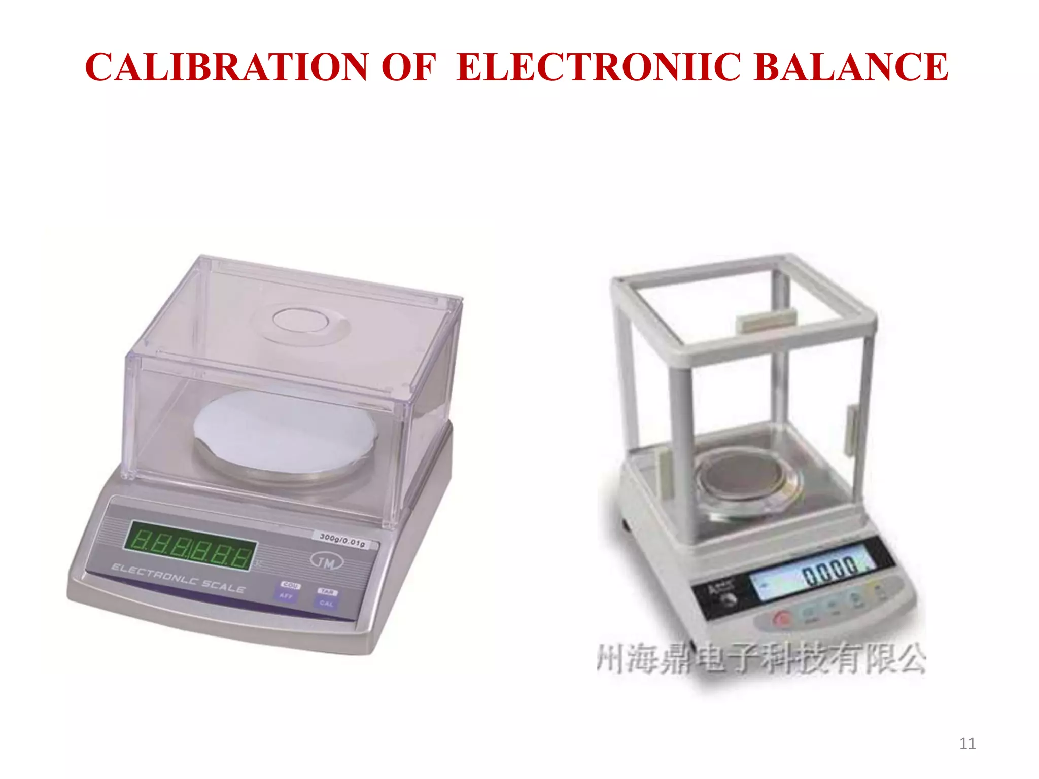 CALIBRATION OF ELECTRONIIC BALANCE
11
 